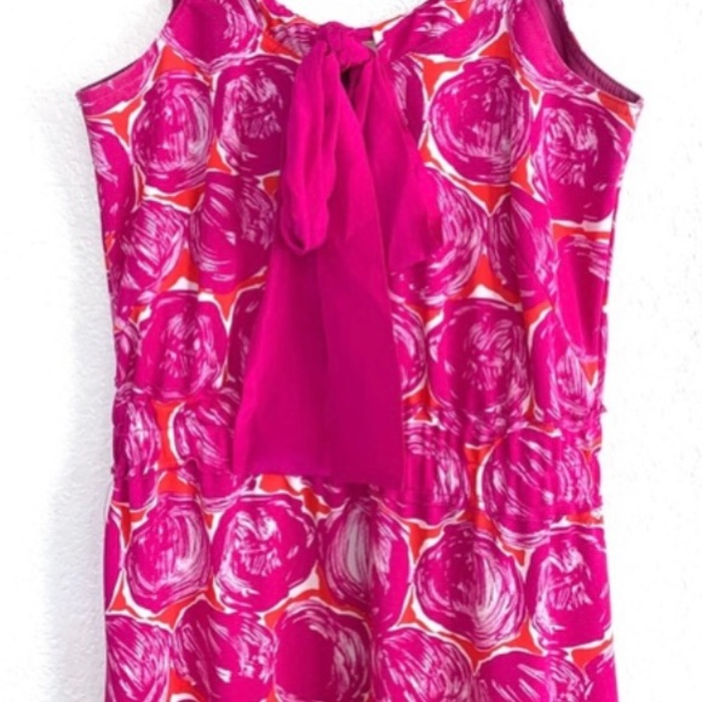 Adorable & Versatile Magenta Pink 🌸Floral Strapless Neck Tie Tory Burch Dress